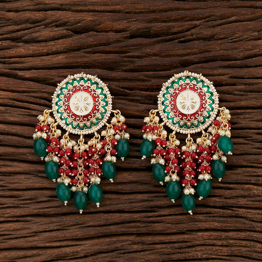 Indo Western Meenakari Earring With Gold Plating