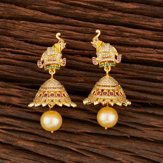 Cz Jhumki With Gold Plating