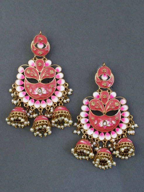 CORAL BERRY JHUMKIS