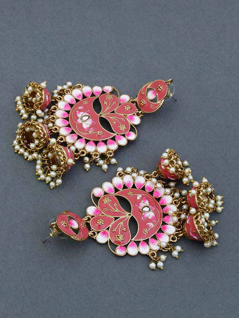 CORAL BERRY JHUMKIS