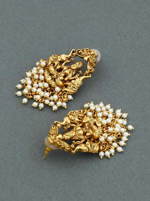 GOLDEN LAKSHMI TEMPLE EARRINGS