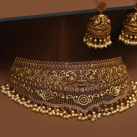 Antique Lakshmi Design Choker Set