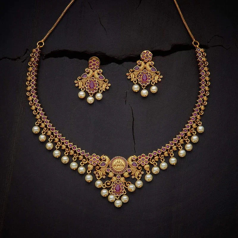 Synthetic Stones & Beads Antique Necklace Set